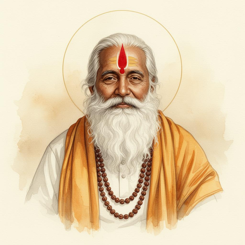 Painted portrait of Astro Pt. Dr. Devi Prasad Khanal
